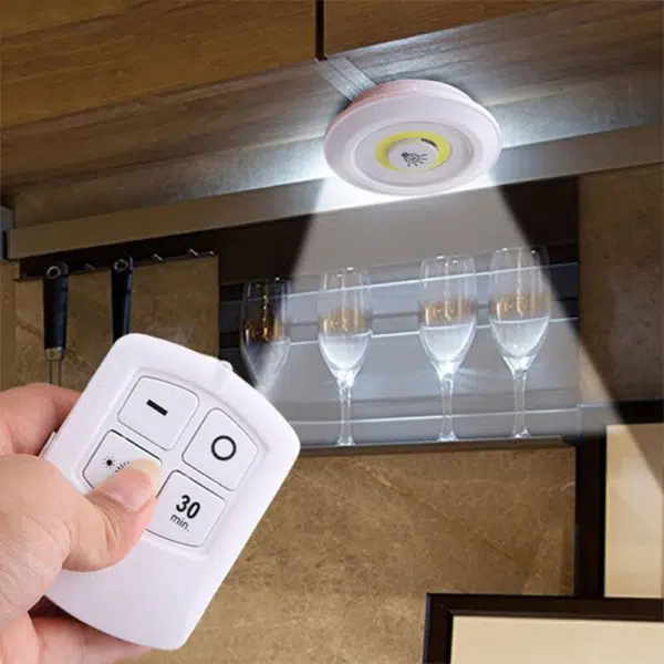 Lot de 3 Spots Led Sans Fil avec Télécommande