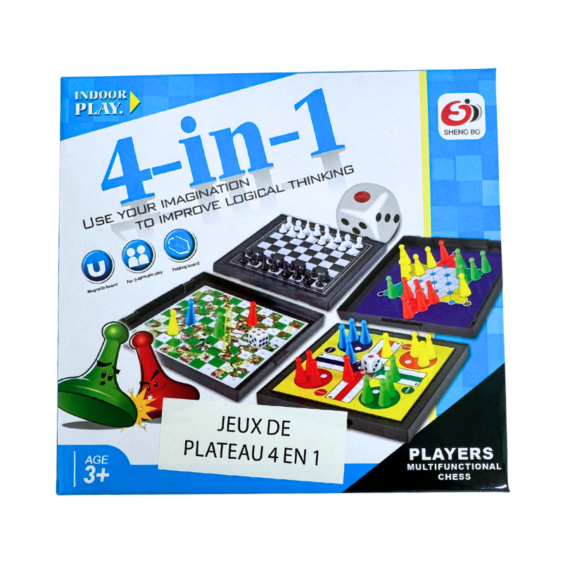 Jeu de société multifonctionnel 4-en-1