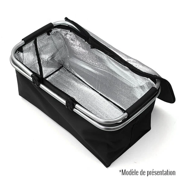 PANIER DE PIQUE-NIQUE ISOTHERME PLIABLE COULEUR UNIE