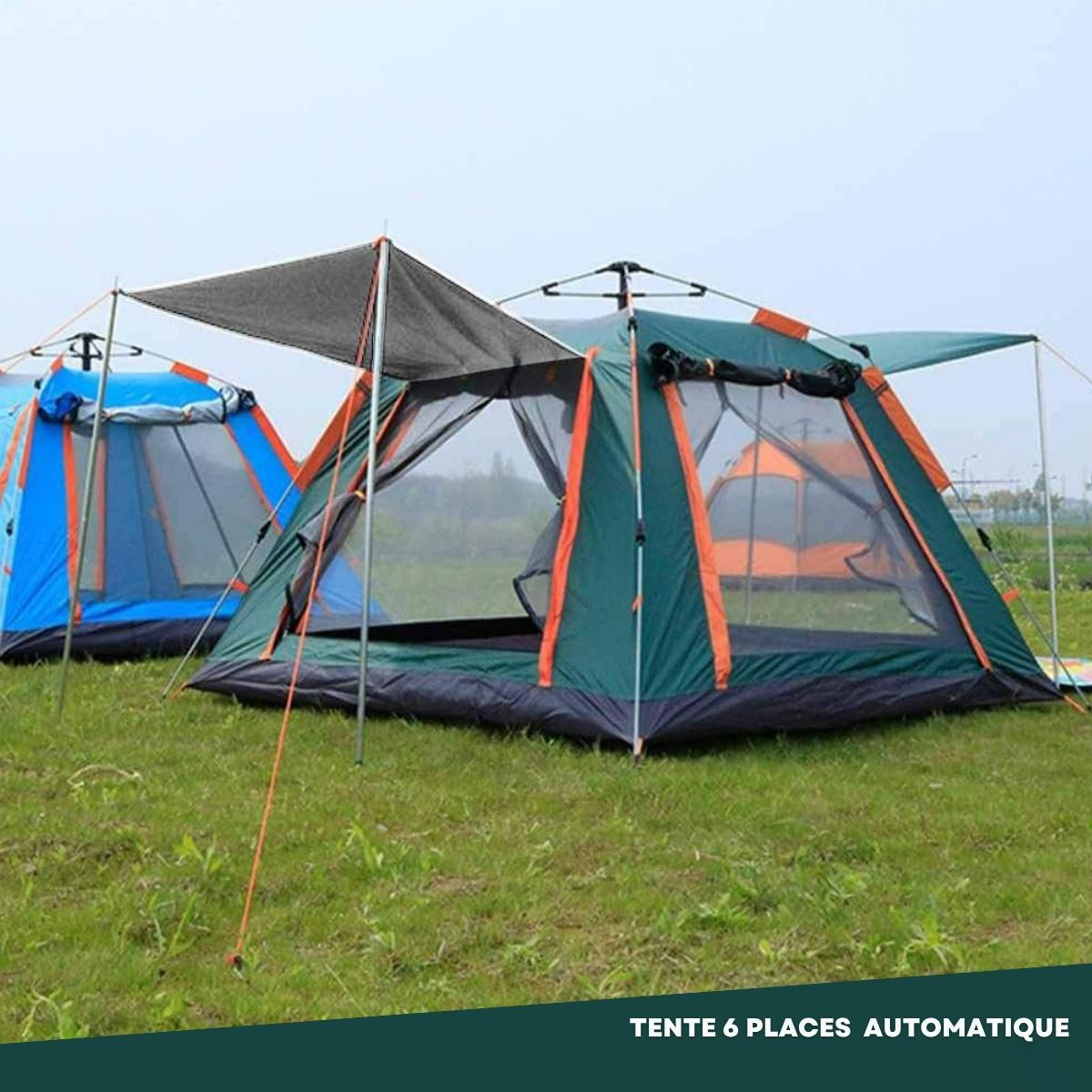 Tente de camping pyramidale à montage automatique 6 personnes